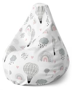Sedací vak Pear malované horkovzdušné balony - dětský, barevná