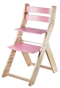 Woodpartner Rostoucí židle Sandy natur růžová