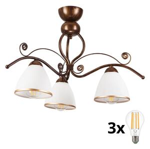 Brilagi - LED Přisazený lustr ANTICO 3xE27/60W/230V bronz patina
