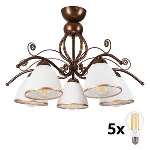 Brilagi - LED Přisazený lustr ANTICO 5xE27/60W/230V bronz patina