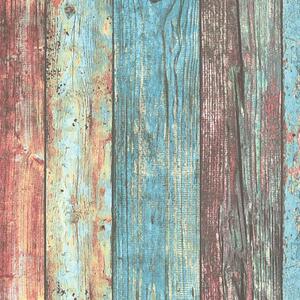Vliesové tapety na zeď IMPOL 30723-1 Wood and Stone 2, barevné dřevěné desky, rozměr 10,05 m x 0,53 m, A.S.Création