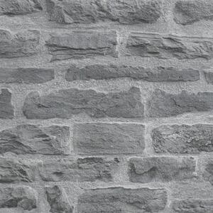 Vliesové tapety na zeď IMPOL 31944-2 Wood and Stone 2, cihlová stěna šedo-černá, rozměr 10,05 m x 0,53 m, A.S.Création