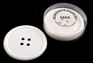 Silikonové knoflíky sada 4 ks - 6 bílá mléčná