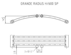 EBS GRANDE G60133OBSP Radiátor kombinovaný, 60x133cm, černý samet