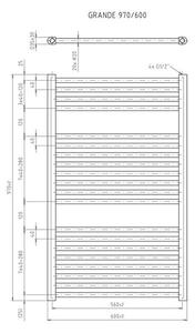 EBS GRANDE G6097REB Radiátor elektrický, 60x97cm, černý samet
