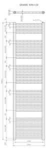 EBS GRANDE G45169REB Radiátor elektrický, 45x169cm, černý samet