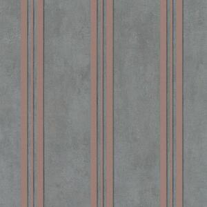 Vliesové tapety na zeď IMPOL City Glam 32637, beton tmavě šedý s růžovými pruhy s třpytkami, rozměr 10,05 m x 0,53 m, Marburg