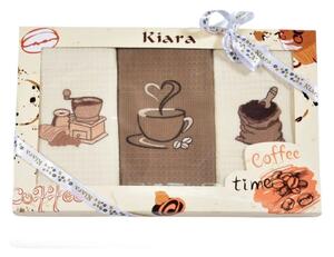 Dárková sada utěrek Kiara Coffee time 50x70 cm 3 ks