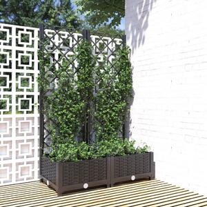Zahradní truhlík s treláží černý 80 x 40 x 121,5 cm PP