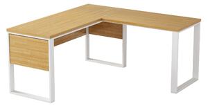 Rohový kancelářský stůl Houseland Nuvia Home 01 160 cm dub/bílý