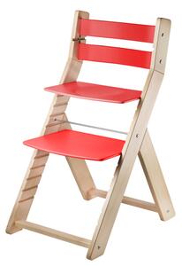 Woodpartner Rostoucí židle Sandy natur červená