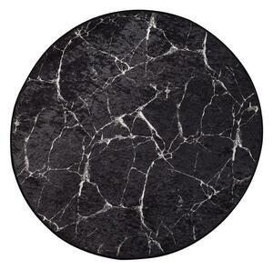Černá koupelnová předložka ø 100 cm Marble – Foutastic