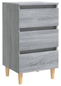Noční stolek nohy z masivního dřeva šedý sonoma 40 x 35 x 69 cm