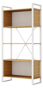 Vysoký kancelářský regál Houseland Nuvia Stack 90 cm dub/bílý