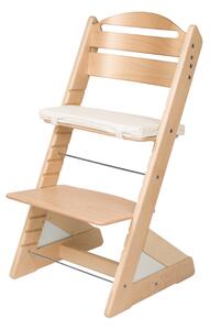 Dětská rostoucí židle Jitro Plus přírodní Barva volitelného klínu.: Bílá