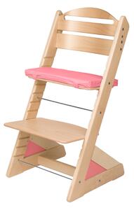 Dětská rostoucí židle Jitro Plus přírodní Barva volitelného klínu.: Růžová