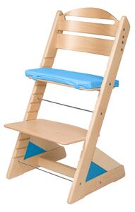 Dětská rostoucí židle Jitro Plus přírodní Barva volitelného klínu: Světle Modrá