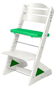 Dětská rostoucí židle Jitro Plus bílá Barva volitelného klínu.: Zelená