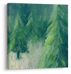Obraz - Malované jehličnany (30x30 cm)