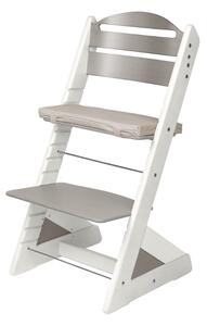 Dětská rostoucí židle Jitro Plus bílo - šedá