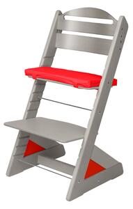 Dětská rostoucí židle Jitro Plus šedá Barva volitelného klínu: Červená
