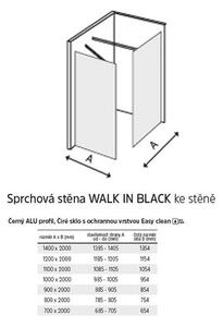 EBS Relax Black Walk-in stěna 140x200 cm