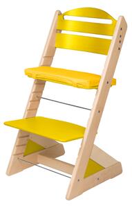 Dětská rostoucí židle Jitro Plus přírodní - žlutá