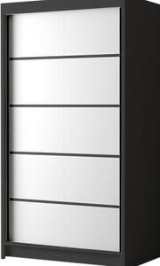 Kapol Livio IV šatní skříň šíře 100 cm Stěny černá / bílá