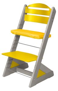Dětská rostoucí židle Jitro Plus šedá - žlutá