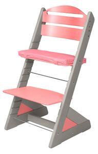 Dětská rostoucí židle Jitro Plus šedá - růžová