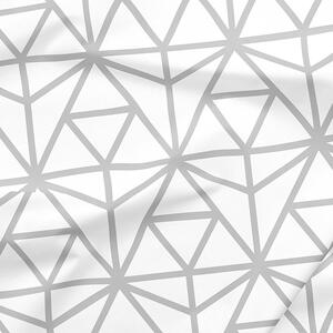 Goldea bavlněné plátno - šedé geometrické tvary na bílém 160 cm