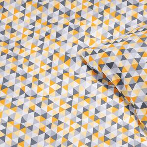 Goldea bavlněné ložní povlečení - vzor 970 oranžové a šedé trojúhelníky 140 x 200 a 70 x 90 cm