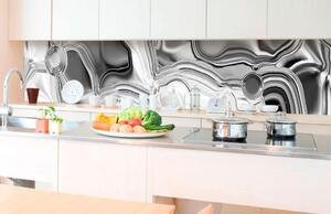 Samolepící tapety za kuchyňskou linku, rozměr 350 cm x 60 cm, tekuté stříbro, DIMEX KI-350-101