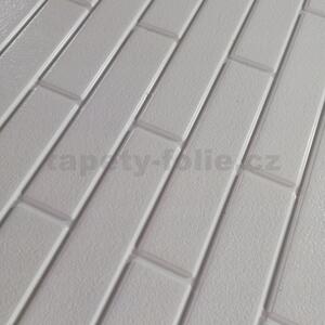 Obkladové panely 3D PVC 02, cena za kus, rozměr 440 x 580 mm, malá cihla bílá s bílou spárou, IMPOL TRADE
