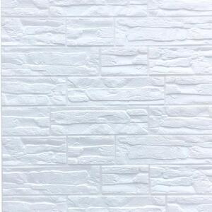 Samolepící pěnové 3D panely 0001, rozměr 70 x 77 cm, ukládaný kámen bílý, IMPOL TRADE