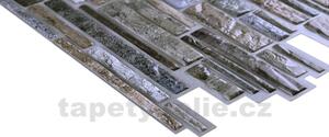 Obkladové panely 3D PVC 54614, rozměr 980 x 489 mm, tloušťka 0,4 mm, ukládaný kámen šedo-hnědý, REGUL