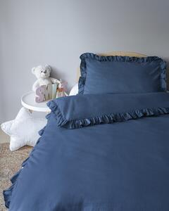 Povlečení do postýlky 100x135 + 40x60 cm s volánkem - Mayamoo denim