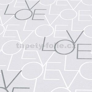 Vliesové tapety na zeď Sweet and Cool 10165-10, rozměr 10,05 m x 0,53 m, LOVE světle šedé, ERISMANN