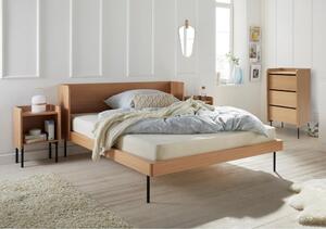 Dvoulůžková postel v dekoru dubu 160x200 cm v přírodní barvě Wrap – Bonami Selection