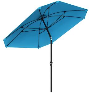 Zahradní slunečník Outsunny 233x233 cm s nastavitelným sklonem, vodotěsným hliníkovým sloupem, sklolaminátovými žebry a kličkou pro terasu | Aosom