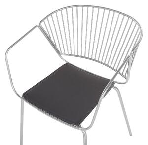 Sada 2 kovových židlí stríbrná RIGBY