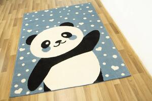 Koberec Kids Shaggy 6124A Panda modrý / krémový