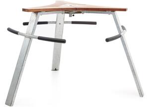 Extremis Barový stůl vč. opěrek na sezení Abachus, Extremis, 200x115 cm, rám galvanizovaná ocel, deska iroko standard