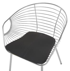 Sada 2 kovových židlí stříbrná HOBACK