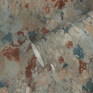 Vliesové tapety na zeď IMPOL Metropolitan Stories 37954-1, rozměr 10,05 m x 0,53 m, omítka s patinou modro-rezavou, A.S.Création