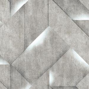 Vliesové tapety na zeď IMPOL Onyx M35211, rozměr 10,05 m x 0,53 m, 3D beton šedý, UGÉPA