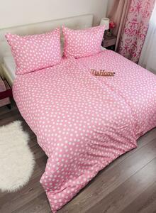 Povlečení balněné Dots růžové TiaHome - Detský set 130x90cm + 65x45cm
