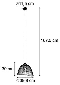 Designová závěsná lampa mosaz 39,8 cm - Pia