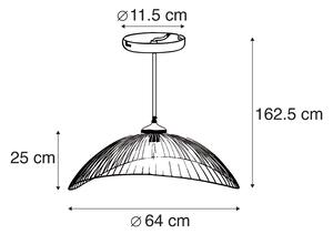 Designová závěsná lampa mosaz 64 cm - Pia