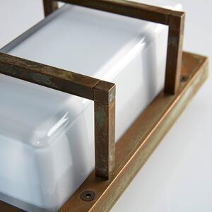 Moretti Luce Venkovní nástěnné Ice Cubic 3415, mosaz antická, stmívatelný, Bronz / starožitná mosaz, Mosaz